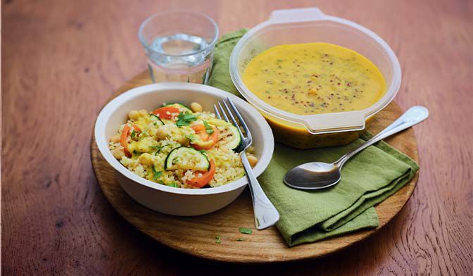 Repas équilibré avec une soupe